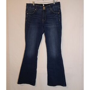 Jag Jeans Dark Indigo Flare Jeans with Double Button Waist
